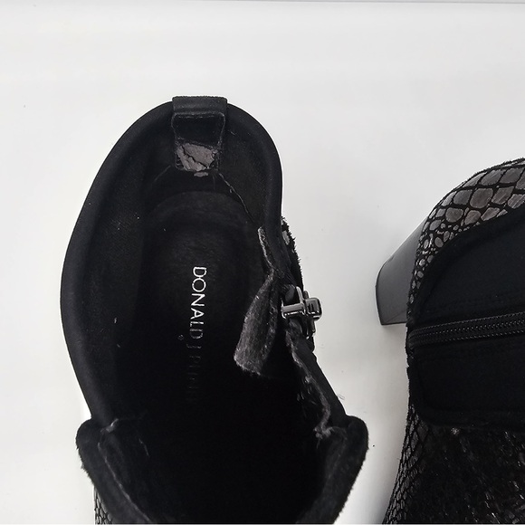 DONALD J. PLINER Irita Pewter Gold Leather Croc Embossed Open Toe Booties sz 9.5 - Picture 8 of 14